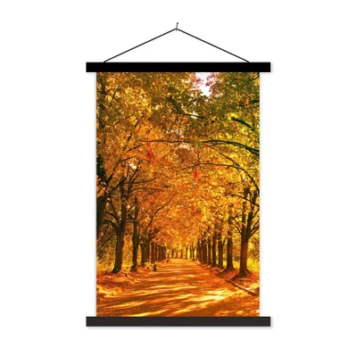 Produktbild von MuchoWow® Textilposter Wald - Herbst - Jahreszeiten - Ländlich 60x90 cm mit schwarzem Rahmen - Poster Wohnzimmer