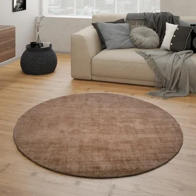 Produktbild von TT Home Wohnzimmer Teppich Handgeknüpft Kurzflor Unifarbenes Design Modern Skandinavisch Größe 150x230 cm Oval