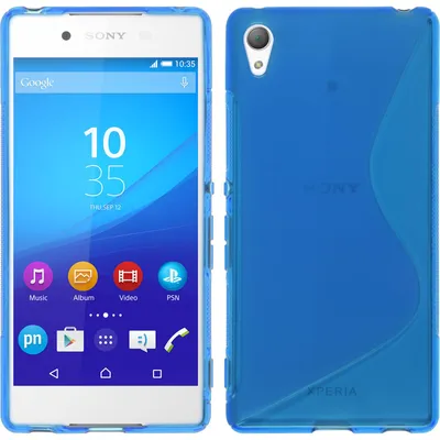 Produktbild von PhoneNatic Case kompatibel mit Sony Xperia Z3+ / Plus - blau Silikon Hülle S-Style + 2 Schutzfolien