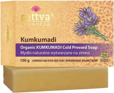 MYDŁO W KOSTCE DO CIAŁA KUMKUMADI ECO 100 g - SATTVA (AYURVEDA)