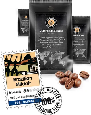 Produktbild von Kaffee BRAZILIAN MILDAIR von Coffee-Nation, 500g Bohnen
