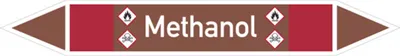 Produktbild von Dreifke® Rohrleitungsetikett methanol | Folie selbstklebend | 100x15 mm, 1 Stk