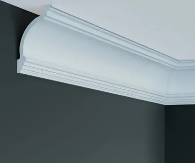 Produktbild von PROVISTON | Stuckleiste | Polyurethan | 145 x 113 x 2000 mm | Weiß | Deckenleiste