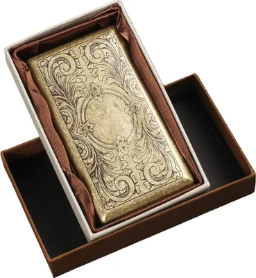 Immagine prodotto di INF Custodia per sigarette vintage in bronzo con clip - 20 Slim o 12 Regular