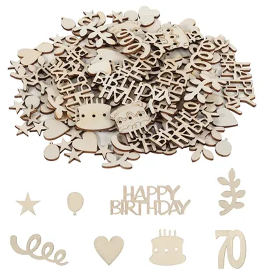 Produktbild von 120 Holz-Konfetti für den 70. Geburtstag – Tischdekoration