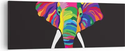 Produktbild von Bild auf Leinwand - Leinwandbild - Elefant spaß bunt tier - 140x50cm - Wand Bild - Wanddeko - Leinwanddruck - Bilder - Kunstdruck - Wanddekoration - Leinwand bilder - Wandkunst - AB140x50-2928
