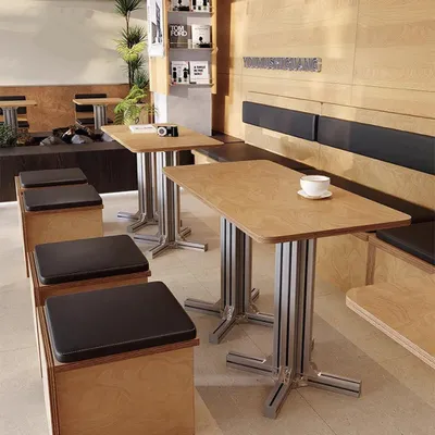 Produktbild von Holztisch mit Aluminiumbeinen – robust, pflegeleicht, ideal für Restaurant, Café, Bar & Dessertladen, Rechteckiger Tisch 120×60×75 cm