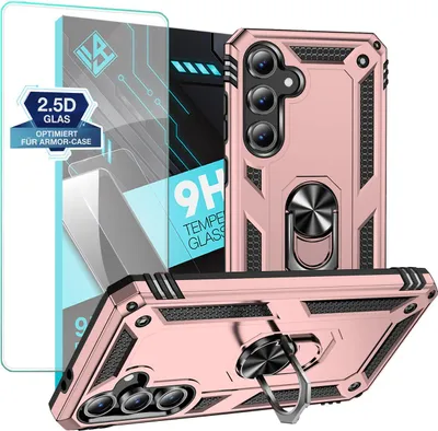Produktbild von Armor Outdoor Handyhülle für Samsung Galaxy S25 FE Handy Panzer Case Schutzhülle mit 9H Displayglas Displayschutz Farbe: Rosegold