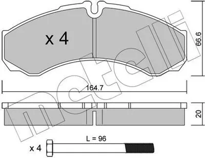Produktbild von METELLI Bremsbeläge Satz Bremsklötze für IVECO DAILY III Kasten/Kombi 22-0212-0