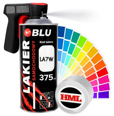 Zdjęcie produktu dla Lakier samochodowy spray LA7W srebrny reflexsilver do VW SEAT + pistolet BLU
