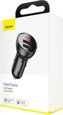 Obrázok produktu pre Baseus CCBX-0G, Auto, Zapaľovač, 4,8 A, Čierna, Šedá