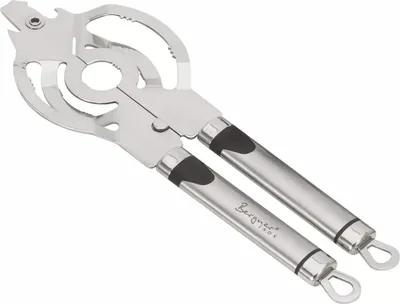 Zdjęcie produktu dla Bergner BG-3268, Otwieracz do pokrywka od słoika, Srebrny, Stal nierdzewna, Kółko do wieszania, 344 mm, 1 szt.