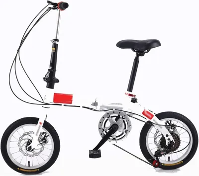 Immagine prodotto di Bicicletta pieghevole - Bicicletta leggera - Ideale per la città - Freni a disco doppi - Ruote da 14 pollici - Colore: nero