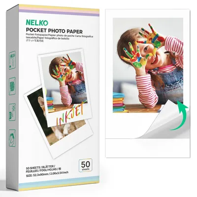 Produktbild von Nelko Original Fotopapier für PP01, Selbstklebendes Fotopapier, 50 Blatt