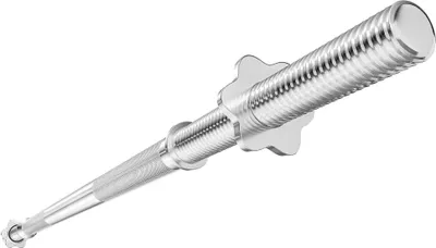 Produktbild von Hop-Sport Langhantelstange 30mm – Hantelstange 150cm Länge, verchromt und gerändelt, mit Gewinde und Sternverschlüssen – aus massivem Stahl