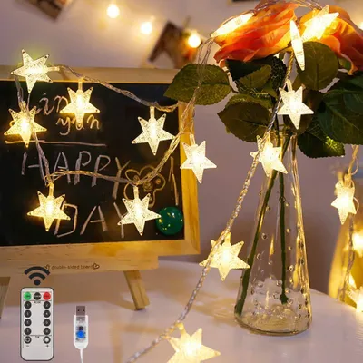 LED-Lichterkette 80 LEDs, 10 m, warmweiß, USB, Fernbedienung