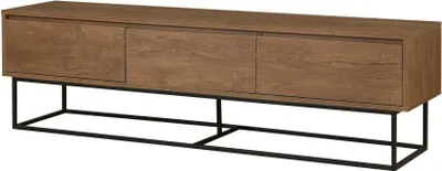 Image de Iginia - Meuble TV, 180x40x50h cm Noyer brun, 3 tiroirs