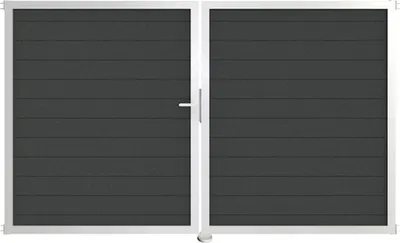 Produktbild von Doppeltor GroJa Lumino links vormontiert ohne Pfosten Rahmen Aluminium 300 x 180 cm anthrazit