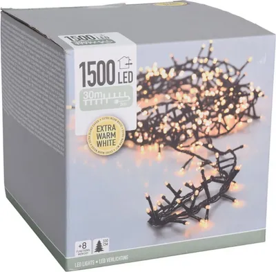 Obrázok produktu pre LED svetelná reťaz 1500er 30m extra teplá biela s časovačom a 8 svetelnými funkciami