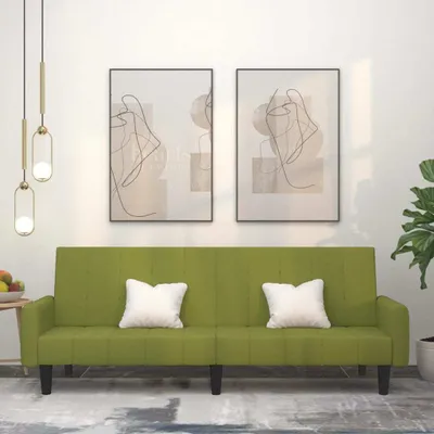 Produktbild von Schlafsofa 2-Sitzer Hellgrün Samt 375777