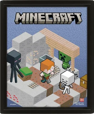 Image de Minecraft - Poster du terrain, 3D & lenticulaire PM10963 (25,4 cm x 20,32 cm) (coloré)