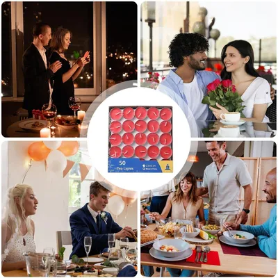 Produktbild von 50 Stück für Hochzeit und Party, natürliche, unparfümierte kleine | 2-Stunden- für, Draußen, Zuhause, Hochzeit, Halloween, Weihnachten, Tisch, Party