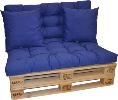 Produktbild von Premium Polster , Kissen für Europalette Set Sitzkissen - Rückenkissen - Zierkissen Colore blu Marino (dunkelblau)