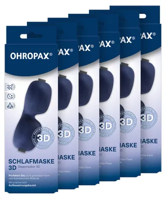 Produktbild von OHROPAX Schlafmaske 3D marine – Ergonomische Schlafmaske 5x1 Stück, KI-generiertes Bild