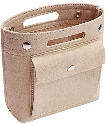 Produktbild von Kleine Beige Organizer Tasche mit Innenfächern und Portemonnaie