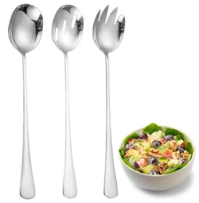 Salatbesteck-Set Edelstahl 3-teilig silber