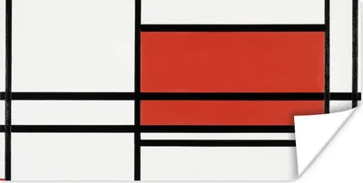 Produktbild von MuchoWow® Poster Komposition mit Rot und Weiß - Piet Mondrian 80x40 cm - Wanddeko