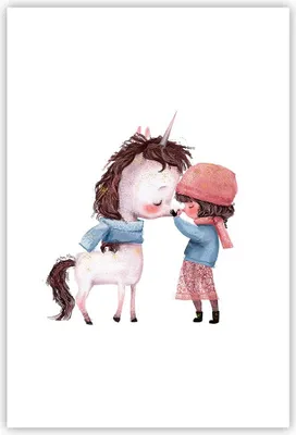 Produktbild von Poster - Poster ohne Rahmen - Einhorn Mädchen Kinder - 61x91,5 cm - Wand Bild - Wanddeko - Wandbilder - Kunstposter - Wandposter - Bilder - Kunstdruck - Wanddekoration - Wandbild - P2XPA61x91-4733
