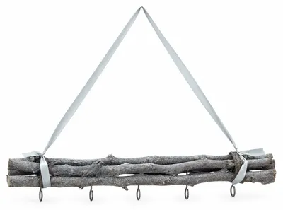 Produktbild von Maulbeeren Bündel 50 und 80 cm mit Haken und Kordel Türhänger Zweige Deko Ostern, Farbe:50cm grau weiß | 5 Haken