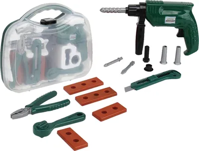 Productafbeelding van Luna kinderspeelgoed gereedschapset, 15-delig, met koffer, boormachine en accessoires