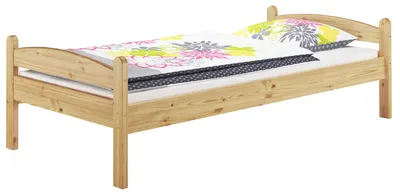 Produktbild von Einzelbett Futonbett 80x200 Massivholz Kiefer natur Bettrahmen Singlebett Zubehör wählbar V-60.32-08ohne Zubehör