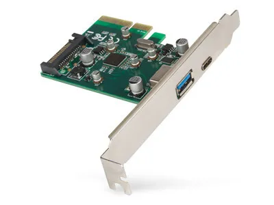 Produktbild von Hamlet HUSB312TCPCX, PCIe, USB 3.2 Gen 1 (3.1 Gen 1), PCIe 2.0, Grün, PC, ASMedia ASM1142