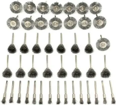 Produktbild von 45pc Edelstahl Drahtbürste Bürste 5/15/25mm Für Dremel Proxxon Schleifer Zubehör