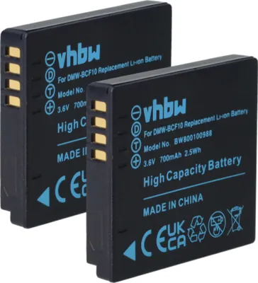 Produktbild von vhbw 2x Akku Ersatz für Panasonic DMW-BCF10E, DMW-BCF10 für Kamera (1000 mAh, 3,6 V, Li-Ion)