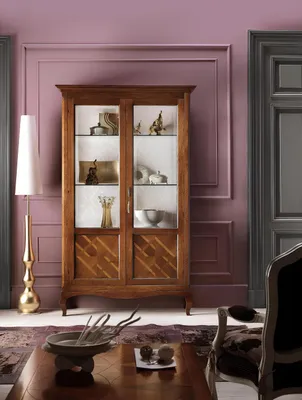 Image de Salle de séjour Buffet en verre Armoire Vitrine Salle à manger Buffet en bois Armoires Meubles