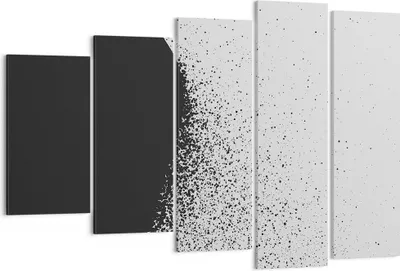 Produktbild von Bild auf Leinwand - Leinwandbild - 5 Teile - Abstraktion Schwarzweiß Geometrie - 150x100cm Wand Bild Wanddeko Wandbilder Leinwanddruck Bilder Wanddekoration Leinwand bilder EG150x100-4922