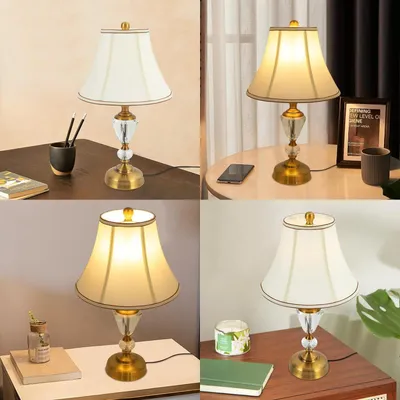 Produktbild von Tischleuchte, Blumenähnliche Tischleuchte Nachttischlampe mit Druckknopfschalter