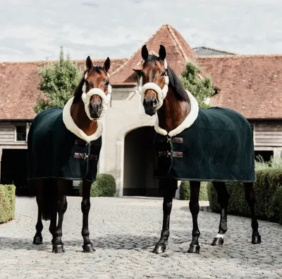 Produktbild von Kentucky Horsewear Abschwitzdecke Fleece Show Heavy Fellkragen Dark Green 145