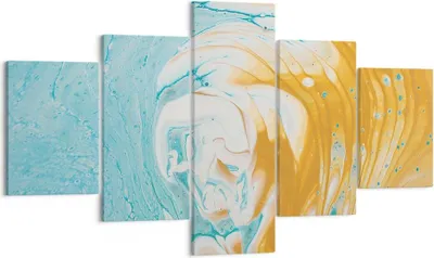Produktbild von Bild auf Leinwand - Leinwandbild - 5 Teile - Abstraktion verschüttet Farben - 125x70cm - Wand Bild - Wanddeko - Wandbilder - Leinwanddruck - Bilder - Wanddekoration - Leinwand bilder - EA125x70-4742
