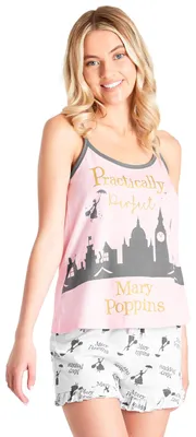 Immagine prodotto di Pigiama corto da donna Disney, pigiama da ragazza adolescente, set pigiama composto da top a canottiera e shorts