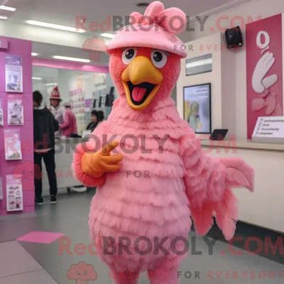Obrázok produktu pre Postava maskota REDBROKOLY – ružové kuře v overale a čiapke