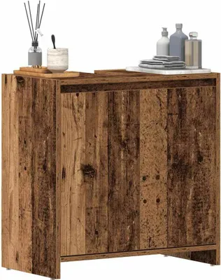 Image de Maison Exclusive - Meuble sous lavabo aspect bois ancien 60x33x60 cm Matériau dérivé du bois