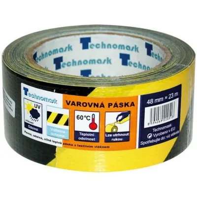 Produktbild von Selbstklebendes PVC-Warnband, 48 mm x 22 m, schwarz-gelb