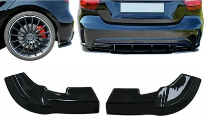 Zdjęcie produktu dla Płetwy boczne zderzaka do Mercedes A Klasa W176 Sport Line A45 2012-2018 Czarny połysk.