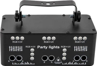 Produktbild von DJ Discolicht - Laserprojektor / Bühnenbeleuchtung - Soundaktiv - Fernbedienung - AC 110–240V - Autark - Schwarz