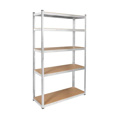 Zdjęcie produktu dla Rebel RB-1252 Metalowy regał magazynowy, 5 półek, 205 x 120 x 45 cm, 750 kg, srebrny